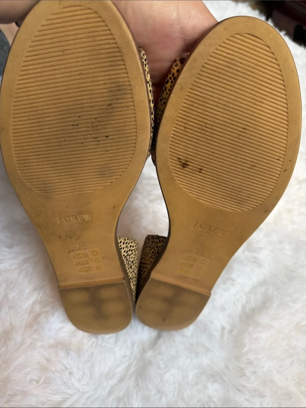 J Crew leather Open-Toe Flats